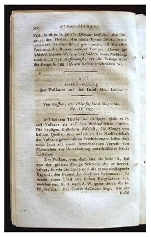 Beschreibung des Vulkans auf der Insel Sta. Lucia. [Description of the Volcanoes of Saint Lucia I...