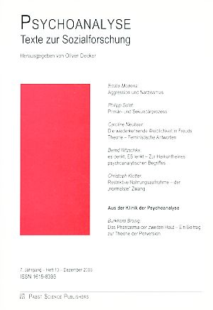 Bild des Verkufers fr Psychoanalyse. Texte zur Sozialforschung. 7. Jg. Heft 13. 2003. zum Verkauf von Fundus-Online GbR Borkert Schwarz Zerfa