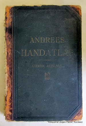 Bild des Verkufers fr in 126 Haupt- u. 137 Nebenkarten. 4., vllig neubearbeitete u. vermehrte Auflage. Herausgegeben von A. Scobel. Bielefeld u. Leipzig, Velhagen u. Klasing, 1899. Fol. 2 Bl., 186 farbige Kartenseiten u. 179 S. Register. Or.-Hldr.; defekt, Rcken fehlt. zum Verkauf von Jrgen Patzer