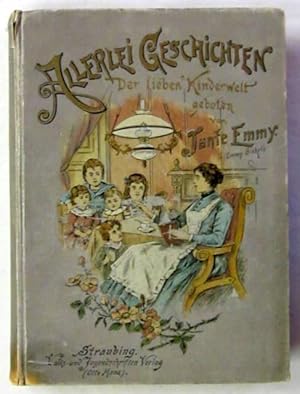 Imagen del vendedor de Allerlei Geschichten. 2. Auflage. Straubing, Manz, ca. 1890. Mit 2 farbig lithographierten Tafeln von Gottfr. Franz u. 10 Holzstich-Illustrationen von Bodenhausen, Brunner u.a. 2 Bl., 204 S. Illustrierter Or.-Lwd.; Ecken u. Kapitale bestoen, Gelenke etw. eingerissen, Rcken u. Rckendeckel fleckig. a la venta por Jrgen Patzer