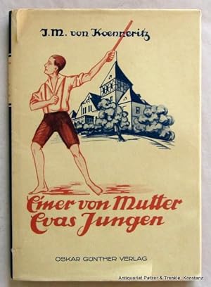 Seller image for Einer von Mutter Evas Jungen. Dresden, Gnther, ca. 1930. Kl.-8vo. Mit Illustrationen von Magde Welzel. 78 S., 1 Bl. Illustrierter Or.-Lwd. mit Schutzumschlag; dieser mit kl. Lsuren. for sale by Jrgen Patzer