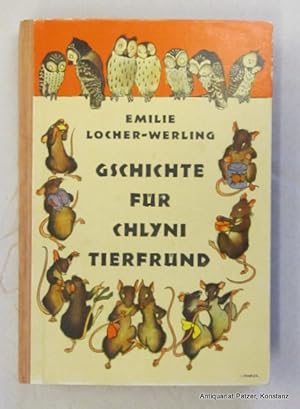 Image du vendeur pour Gschichte fr chlyni Tierfrnd. 8. Tsd. (2. Auflage). Zrich, Orell Fssli, 1942. Mit 9 Farbtafeln von Lilly Renner. 151 S. Farbiger Or.-Hlwd.; Kanten berieben. - Titelbild mit Einriss im Falz. mis en vente par Jrgen Patzer