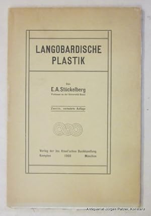 Seller image for Langobardische Plastik. 2., vermehrte Auflage. Kempten, Ksel, 1909. Mit 7 Tafeln u. 120 Abbildungen. 2 Bl., 94 S. Or.-Umschlag. for sale by Jrgen Patzer