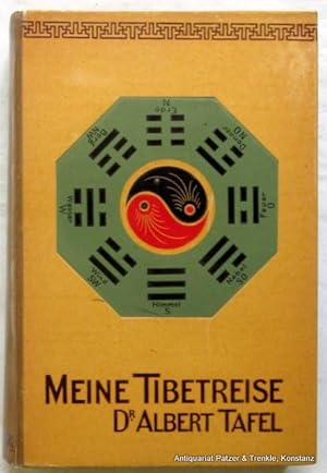 Bild des Verkufers fr Meine Tibetreise. Eine Studienfahrt durch das nordwestliche China und die innere Mongolei in das stliche Tibet. 2. Ausgabe. Stuttgart, UDV, (1923). Mit 1 Faltkarte, farbigem Frontispiz, 32 fotografischen Tafelabbildungen u. 14 Illustrationen. IV S., 1 Bl., 499 S., 1 Bl. Illustrierter Or.-Hlwd.; ordentlich mit Klarsichtfolie berzogen. zum Verkauf von Jrgen Patzer