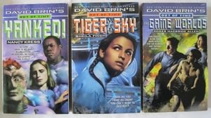 DAVID BRIN'S OUT OF TIME TRILOGY. 1. YANKED! 2. TIGER IN THE SKY. 3. THE GAME OF WORLDS. 3 VOLUME...