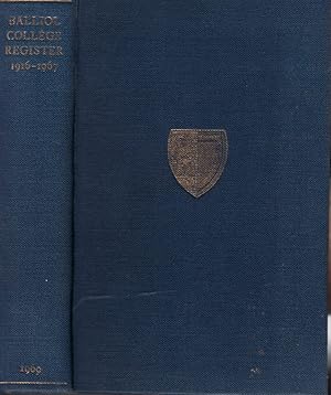 Imagen del vendedor de The Balliol College Register, 1916 - 1967 a la venta por Barter Books Ltd