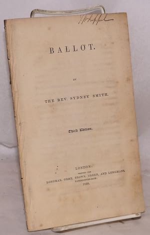 Bild des Verkufers fr Ballot. 3rd Edition zum Verkauf von Bolerium Books Inc.