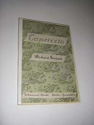 Bild des Verkufers fr Capriccio. Ein Konversationsstck fr Musik in einem Aufzug zum Verkauf von Versandantiquariat Rainer Kocherscheidt