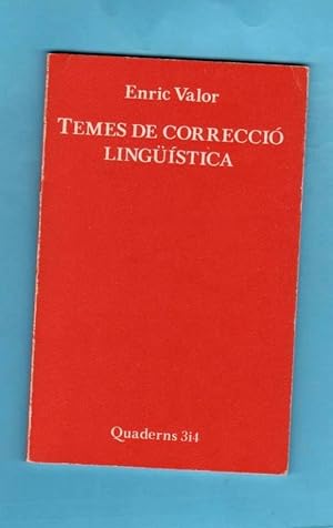 Bild des Verkufers fr TEMES DE CORRECCIO LINGUISTICA. zum Verkauf von Librera DANTE
