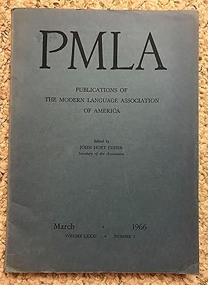 Imagen del vendedor de PMLA Publications Of The Modern Language Association Of America March 1966 Vol. LXXXI Number 1 A New Approach to the Rhythm of Beowulf a la venta por Three Geese in Flight Celtic Books