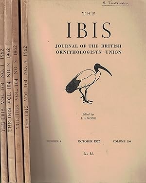 Image du vendeur pour The Ibis. Journal of the British Ornithologists' Union. Volume 104. Nos 1,2,3 and 4. 1962 mis en vente par Barter Books Ltd