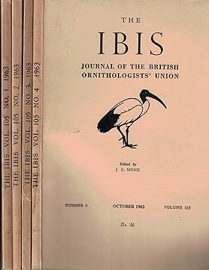 Image du vendeur pour The Ibis. Journal of the British Ornithologists' Union. Volume 105. Nos 1,2,3 and 4. 1963 mis en vente par Barter Books Ltd