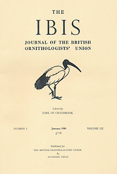 Seller image for The Ibis. Journal of the British Ornithologists' Union. Volume 122. Nos 1, 2, 3 and 4. 1980 for sale by Barter Books Ltd