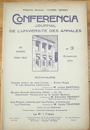 Conferencia 15e Année - 1920-1921 - N°3 du 15 janvier 1921