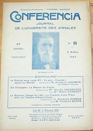 Conferencia 21e Année - 1926-1927 - N°8 du 5 avril 1927