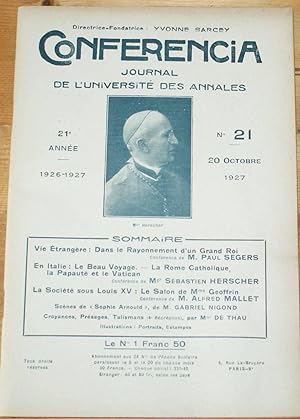Conferencia 21e Année - 1926-1927 - N°21 du 20 octobre 1927
