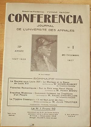 Conferencia 22e Année - 1927-1928 - N°1 du 20 décembre 1927