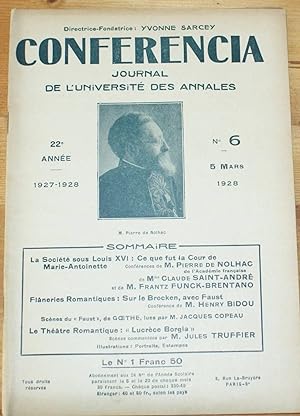 Conferencia 22e Année - 1927-1928 - N°6 du 5 mars 1928