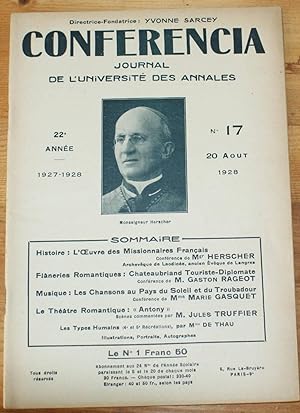 Conferencia 22e Année - 1927-1928 - N°17 du 20 aout 1928