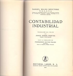 Image du vendeur pour CONTABILIDAD INDUSTRIAL mis en vente par Libreria 7 Soles