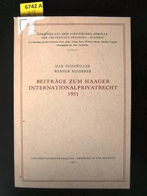 Imagen del vendedor de Beitrge zum Haager Internationalprivatrecht 1951 Kaufrecht, Gesellschaftsrecht. a la venta por Augusta-Antiquariat GbR