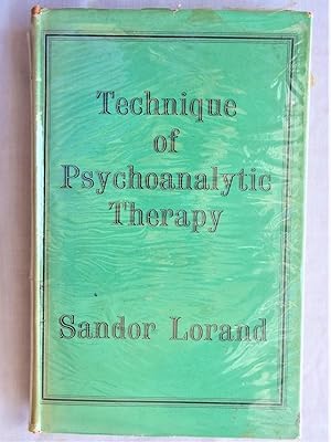 Imagen del vendedor de TECHNIQUE OF PSYCHOANALYTIC THERAPY a la venta por Douglas Books