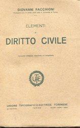 ELEMENTI DI DIRITTO CIVILE, Torino, U.T.E.T., 1921