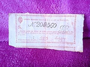 LOTERIA NACIONAL ORIGINAL DE 1821 (17,5X8,5) MUY RARO