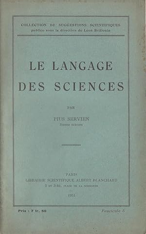 Image du vendeur pour Le Langage des sciences mis en vente par PRISCA