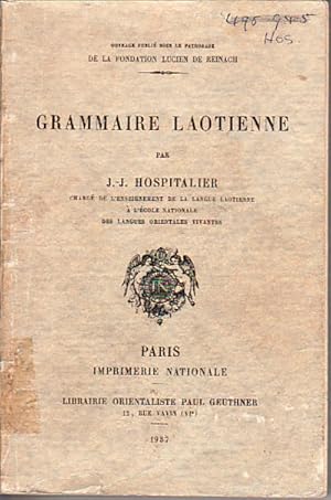 Seller image for Grammaire Laotienne. for sale by Asia Bookroom ANZAAB/ILAB