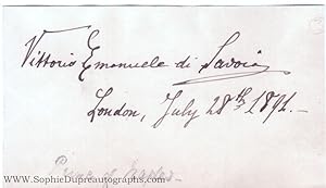 Immagine del venditore per Signature 'Vittorio Emanuele di Savoia' (1869-1947, King of Italy 1900-1946) venduto da Sophie Dupre  ABA ILAB PADA