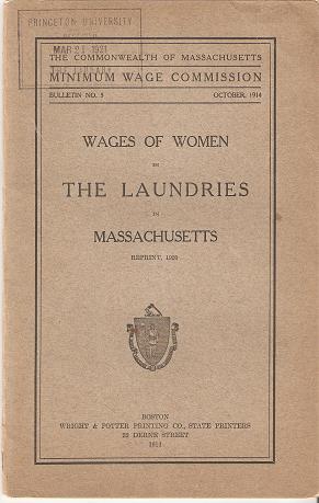 WAGES OF WOMEN IN THE LAUNDRIES IN MASSACHUSETTS