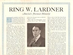 RING W. LARDNER, AMERICA'S FOREMOST HUMORIST.It Is to Laugh! There is one on every page of this f...