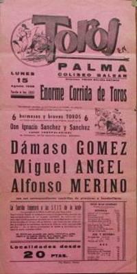 TOROS EN PALMA COLISEO BALEAR.; 15 Agosto 1955.Enorme Corrida de Toros.