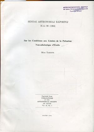 Imagen del vendedor de Sur les Condition aux Limites de la Pulsation Non- adiabatique d`toile. a la venta por Antiquariat am Flughafen