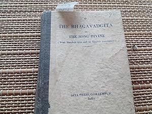 Seller image for The Bhagavadgita or The song divine (with sanskrit text and an english traslation) for sale by Librera "Franz Kafka" Mxico.