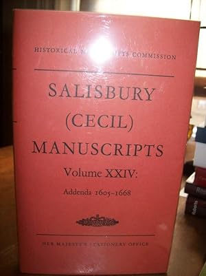 Salisbury (Cecil) Manuscripts. Volume XXIV: Addenda, 1605-1668