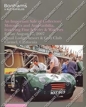 AN IMPORTANT SALE OF COLLECTOR'S MOTOCARS AND AUTOMOBILIA FEATURING FINE JEWELRY AND WATCHES. [BU...