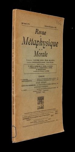 Seller image for Revue de mtaphysique et de morale n4, 56e anne for sale by Abraxas-libris