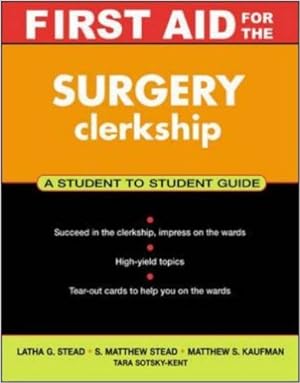 Seller image for First Aid for the Surgery Clerkship (First Aid Series) for sale by Modernes Antiquariat an der Kyll
