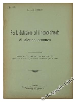 PER LA DISTINZIONE ED IL RICONOSCIMENTO DI ALCUNE ESSENZE.: