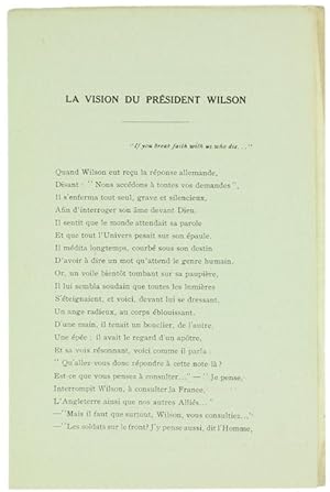 LA VISION DU PRESIDENT WILSON. New York, le 14 octobre 1918.: