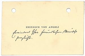 Imagen del vendedor de Eigenh. Visitenkarte. a la venta por Antiquariat INLIBRIS Gilhofer Nfg. GmbH