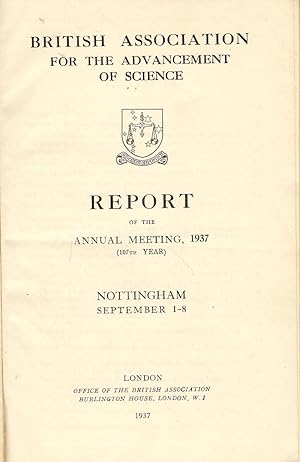 British Association for the Advancement of Science Report of the Annual Meeting, 1937