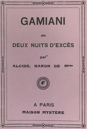 Imagen del vendedor de Gamiani ou Deux nuits d'excs. a la venta por Antiquariat Ars Amandi