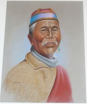 Original Pastel - Tibetan Elder