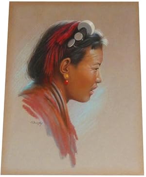 Original Pastel - Tibetan Woman