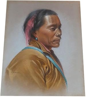 Original Pastel - Tibetan Hunter