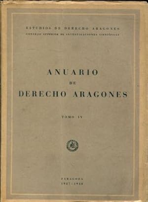 ANUARIO DE DERECHO ARAGONES. TOMO IV.