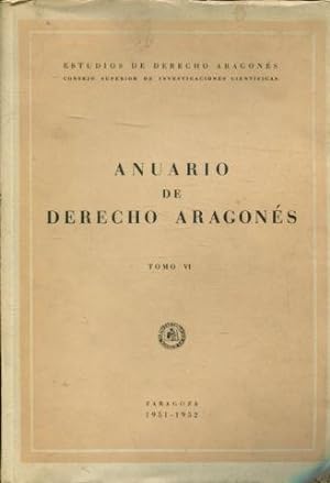 ANUARIO DE DERECHO ARAGONES. TOMO VI.